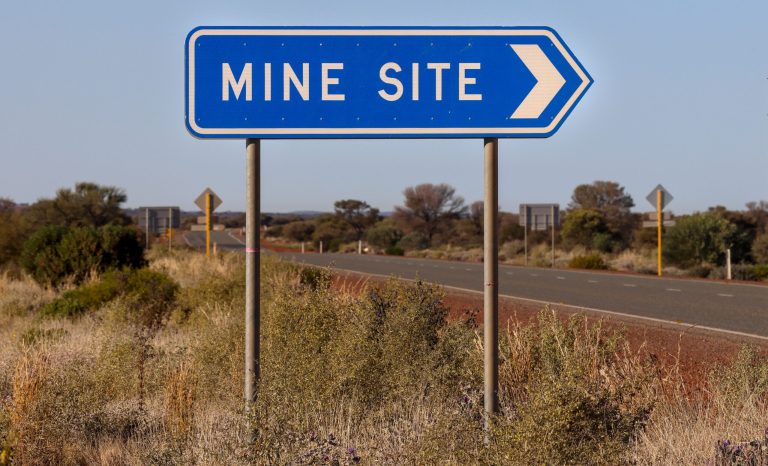 Directional,Road,Sign,To,Mine,,Western,Australia,Outback